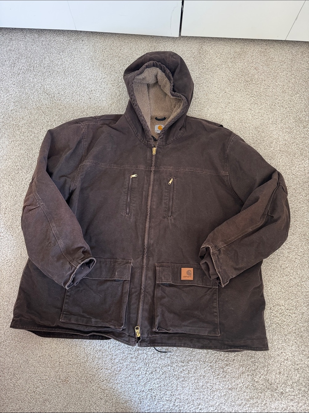 Carhartt Sandstone Shepra lined Work Jacket big & tall